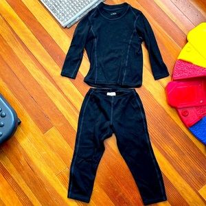 Thermotech long underwear set for toddler. Black. Size 2T.